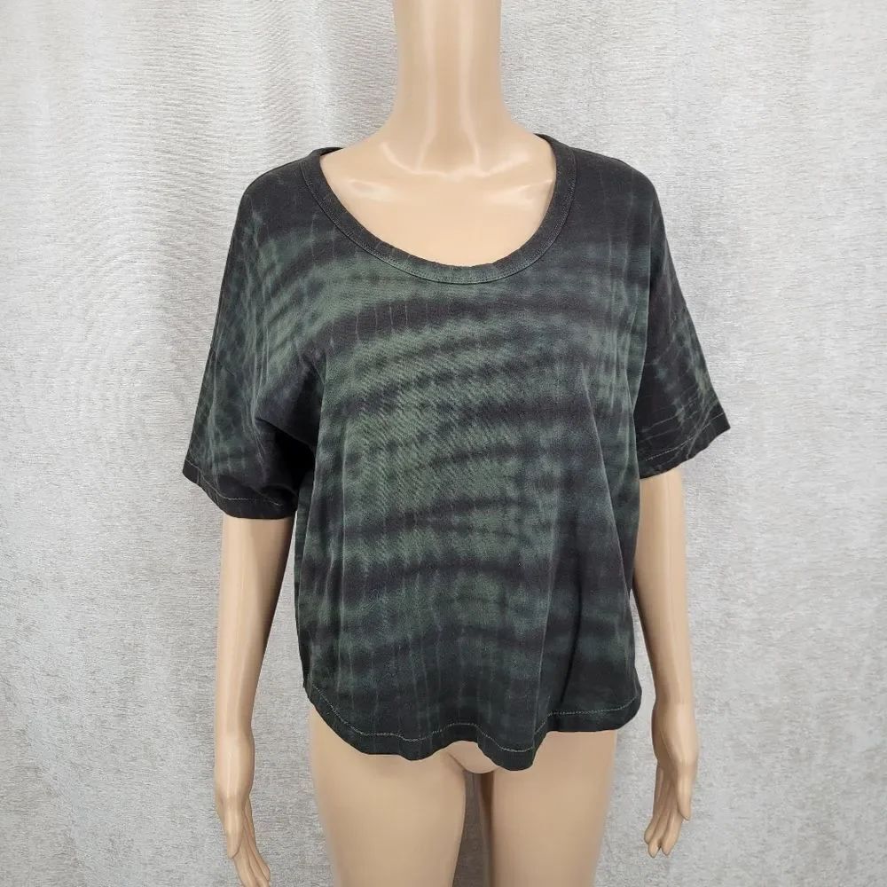 Athleta Organic Cotton Daily Tie Dye Commute Tee Tuscan Olive